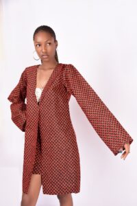 Two-piece Ankara Kimono Dress ikrest