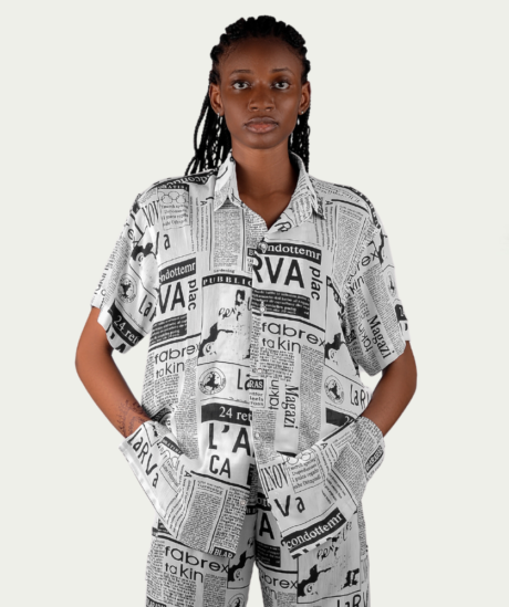 Newspaper Vintage Female Two-piece