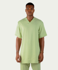 Green V-Neck Male Two-piece