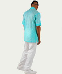 Sky Blue Male Net Transparent Shirt