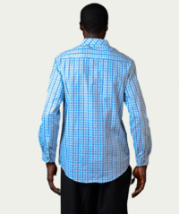 Blue Plaid Corporate Long-sleeved Shirt