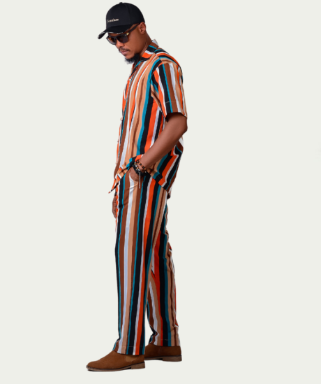 Multicolored Stripes Men's Vintage Two-piece