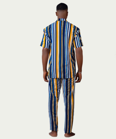 Multicolored Stripe Men's Two-piece