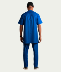 Blue Men's Short-sleeved Kaftan