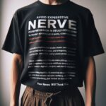 image of a person wearing loose and comfortable clothing with a text overlay that says: Avoid excessive compression in clothing to prevent nerve-related conditions. Compression can cause nerve damage, numbness, tingling, pain, and muscle weakness in the affected areas. Choose clothing that fits well and allows freedom of movement. Your nerves will thank you.