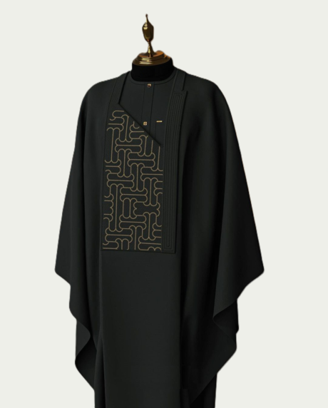 Black Tradition Attire with Embroidery- ikrest