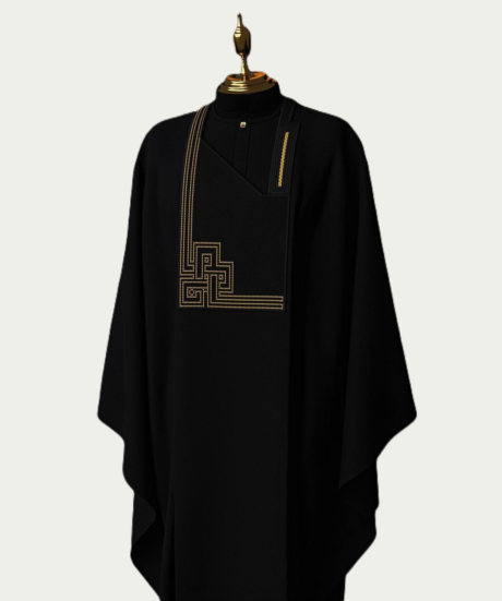 Black geometric Traditional Embroidered Attire - ikrest