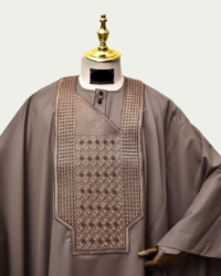 Brown Elegant Embroidered Traditional Agbada