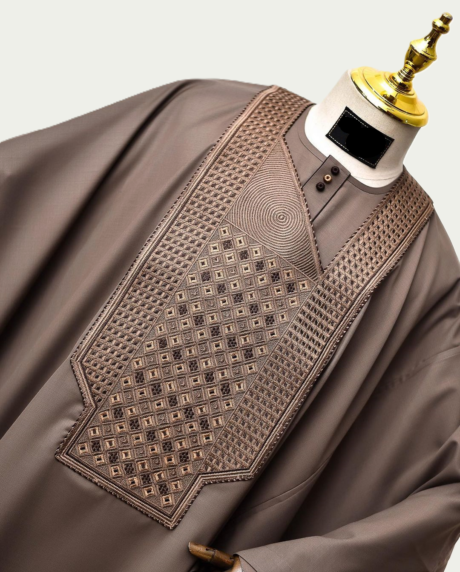 Brown Elegant Embroidered Traditional Agbada