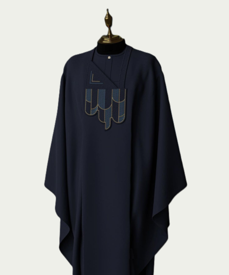 Dark Blue Traditional Agbada - ikrest