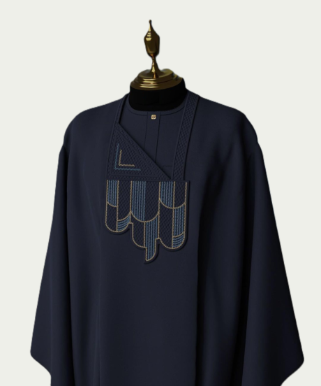 Dark Blue Traditional Agbada - ikrest