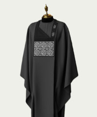 Dark Grey Traditional Agbada with Embroidery - ikrest