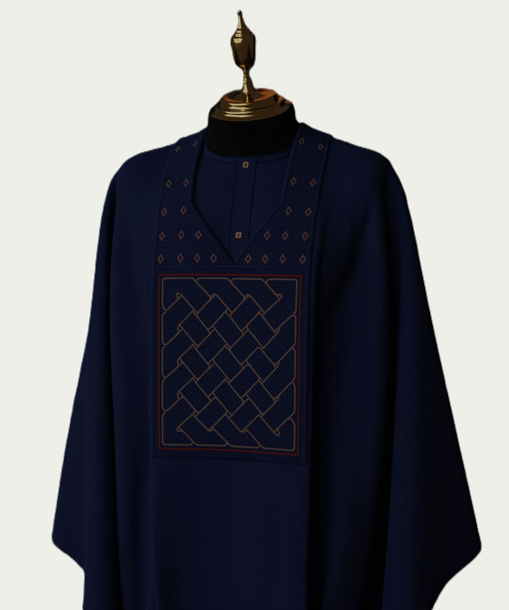 Mirage Blue Traditional Agbada with Embroidery - ikrest 1