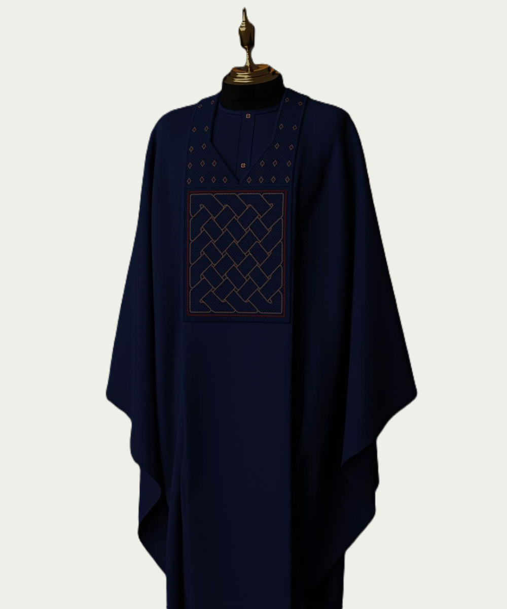 Mirage Blue Traditional Agbada with Embroidery - ikrest 1