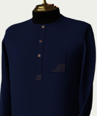 Mirage Blue Traditional Long Sleeve Kaftan - ikrest 1