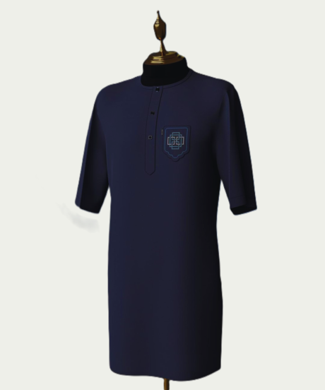 Mirage Blue Traditional Short-Sleeve Kaftan - ikrest 1