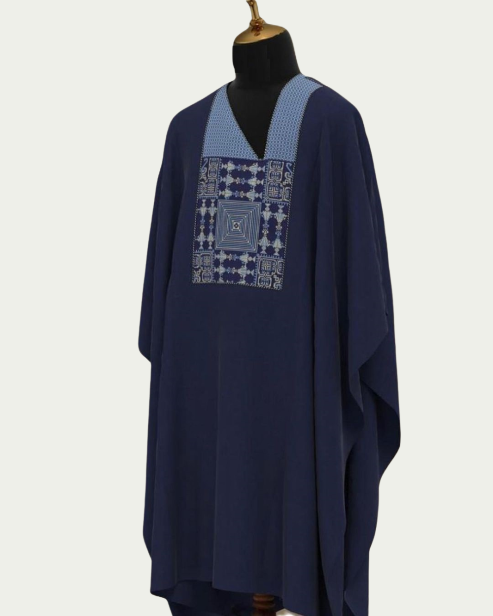 Navy-Blue Nigerian Agbada with Unique Embroidery - ikrest