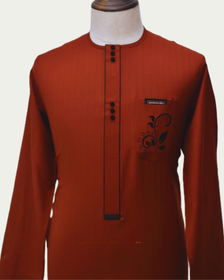 Orangy Red Long-Sleeved Kaftan