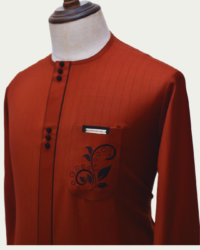 Orangy Red Long-Sleeved Kaftan