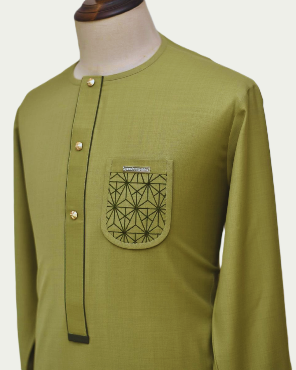 Orangy Yellow Male Embroidered Kaftan