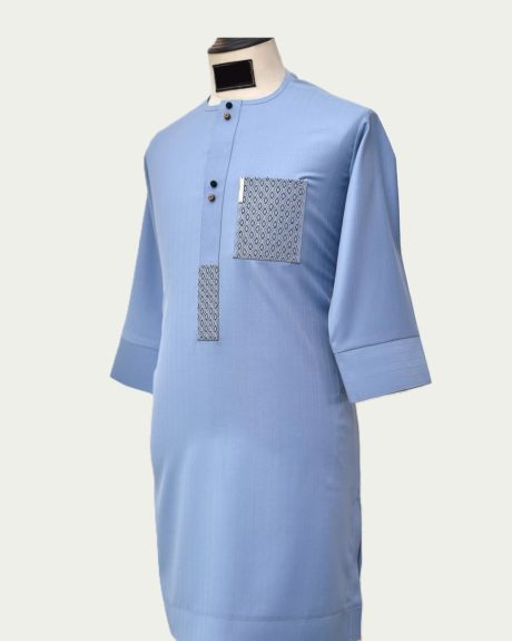 Sky Blue Wave Pocket Kaftan-iKrest