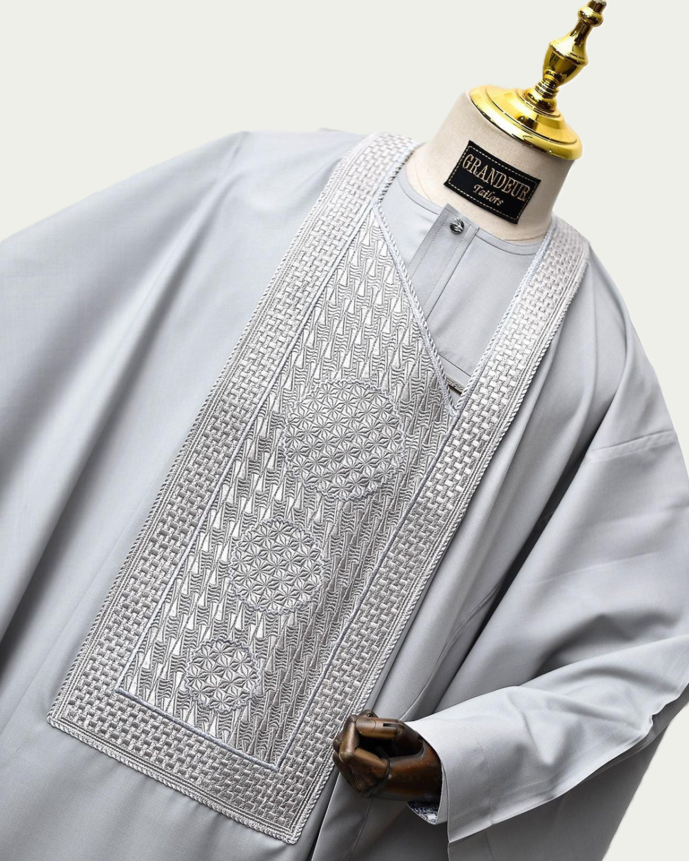 White Elegant Embroidered Traditional Agbada - iKrest