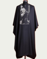 Black Traditional Agbada with Artistic Head Monogram ikrest
