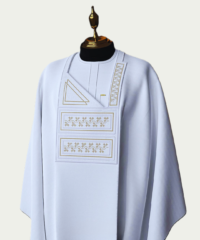 White Traditional Agbada with Embroidery- ikrest 3